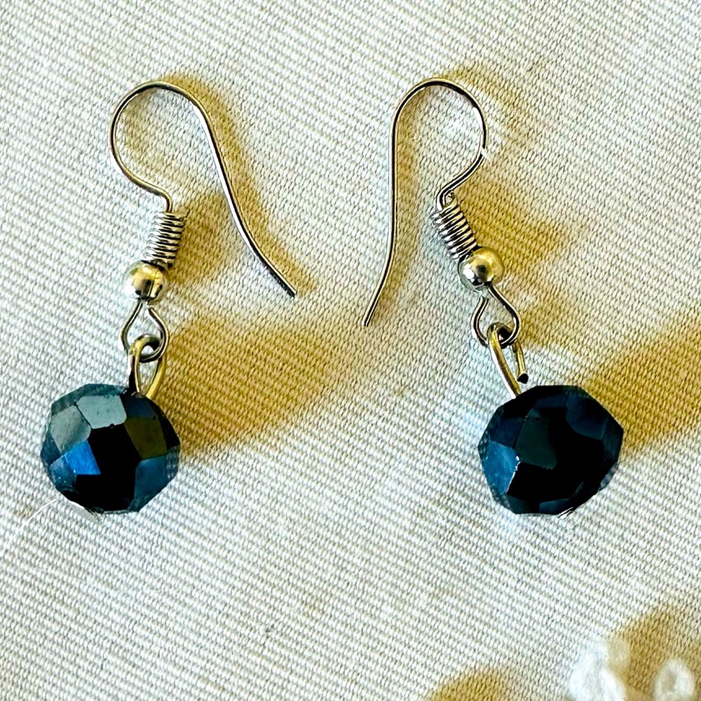 Iridescent black earrings